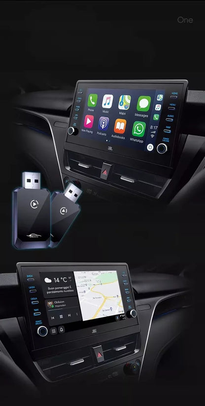 Belaidis CarPlay Android Auto USB adapteris, 2-in-1 WiFi Bluetooth
