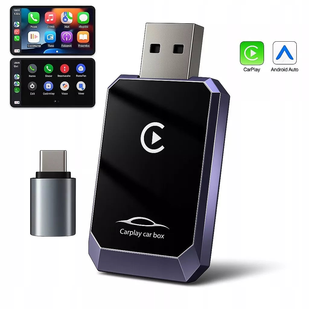 Belaidis CarPlay Android Auto USB adapteris, 2-in-1 WiFi Bluetooth