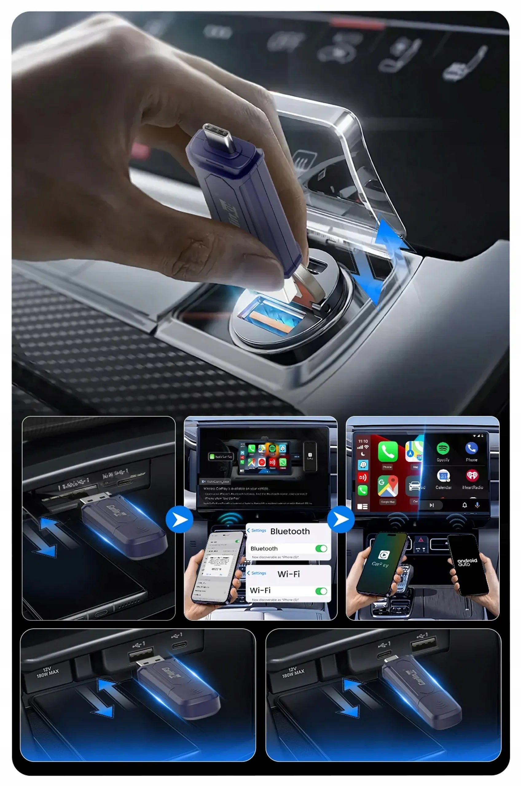 Belaidis CarPlay ir Android Auto adapteris Carlinkit MINI SE PRO