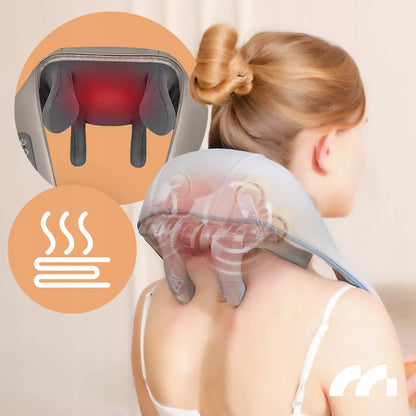 Belaidis kaklo, pečių ir nugaros masažuoklis SHIATSU masažinis diržas su šildymu
