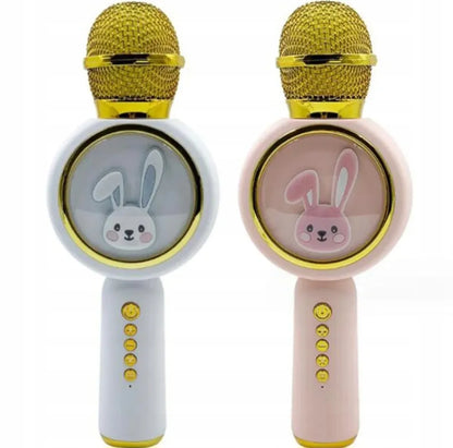 Belaidis karaoke mikrofonas vaikams „Sweet Bunny“ su „Bluetooth“ garsiakalbiu