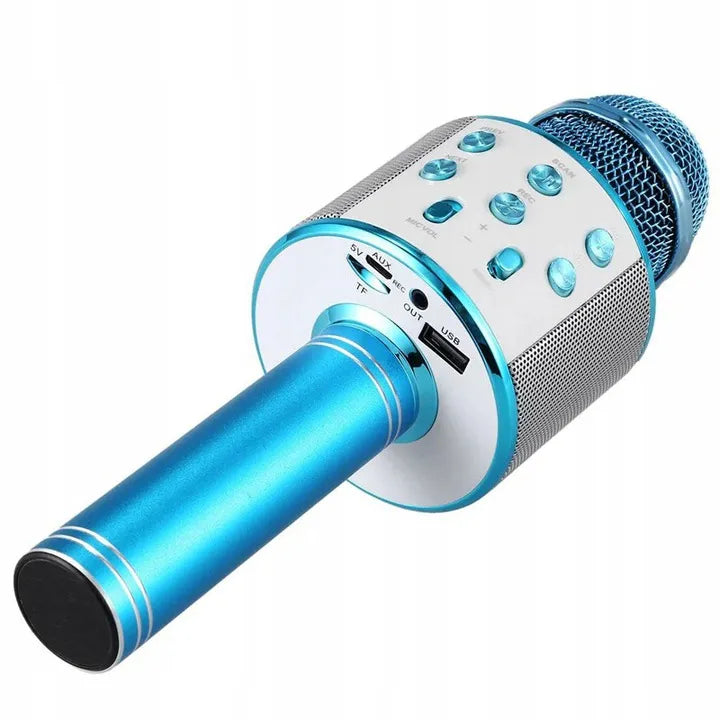 Belaidis karaokės mikrofonas su „Bluetooth“ garsiakalbiu