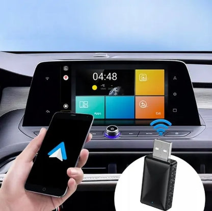 Belaidis mini USB / USB-C adapteris "CarPlay" ir "Android Auto" sistemoms, skirtas "iPhone" bei "iOS" įrenginiams