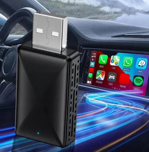 Belaidis mini USB / USB-C adapteris "CarPlay" ir "Android Auto" sistemoms, skirtas "iPhone" bei "iOS" įrenginiams