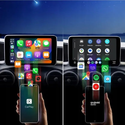 Belaidis mini USB / USB-C adapteris "CarPlay" ir "Android Auto" sistemoms, skirtas "iPhone" bei "iOS" įrenginiams