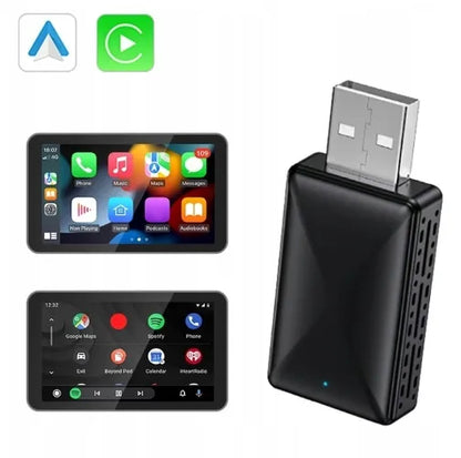 Belaidis mini USB / USB-C adapteris "CarPlay" ir "Android Auto" sistemoms, skirtas "iPhone" bei "iOS" įrenginiams