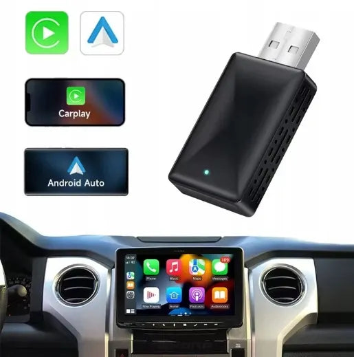 Belaidis mini USB / USB-C adapteris "CarPlay" ir "Android Auto" sistemoms, skirtas "iPhone" bei "iOS" įrenginiams