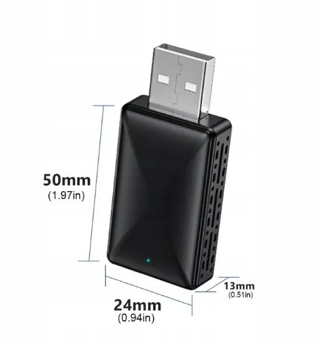 Belaidis mini USB / USB-C adapteris "CarPlay" ir "Android Auto" sistemoms, skirtas "iPhone" bei "iOS" įrenginiams