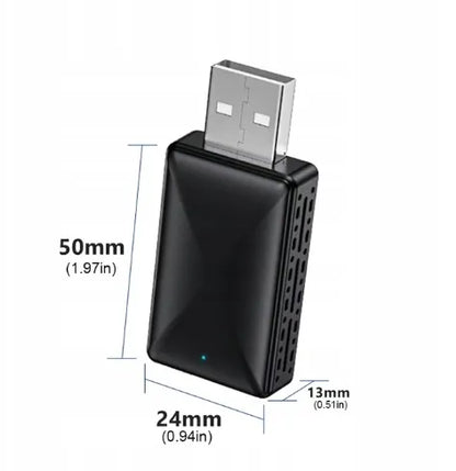 Belaidis mini USB / USB-C adapteris "CarPlay" ir "Android Auto" sistemoms, skirtas "iPhone" bei "iOS" įrenginiams