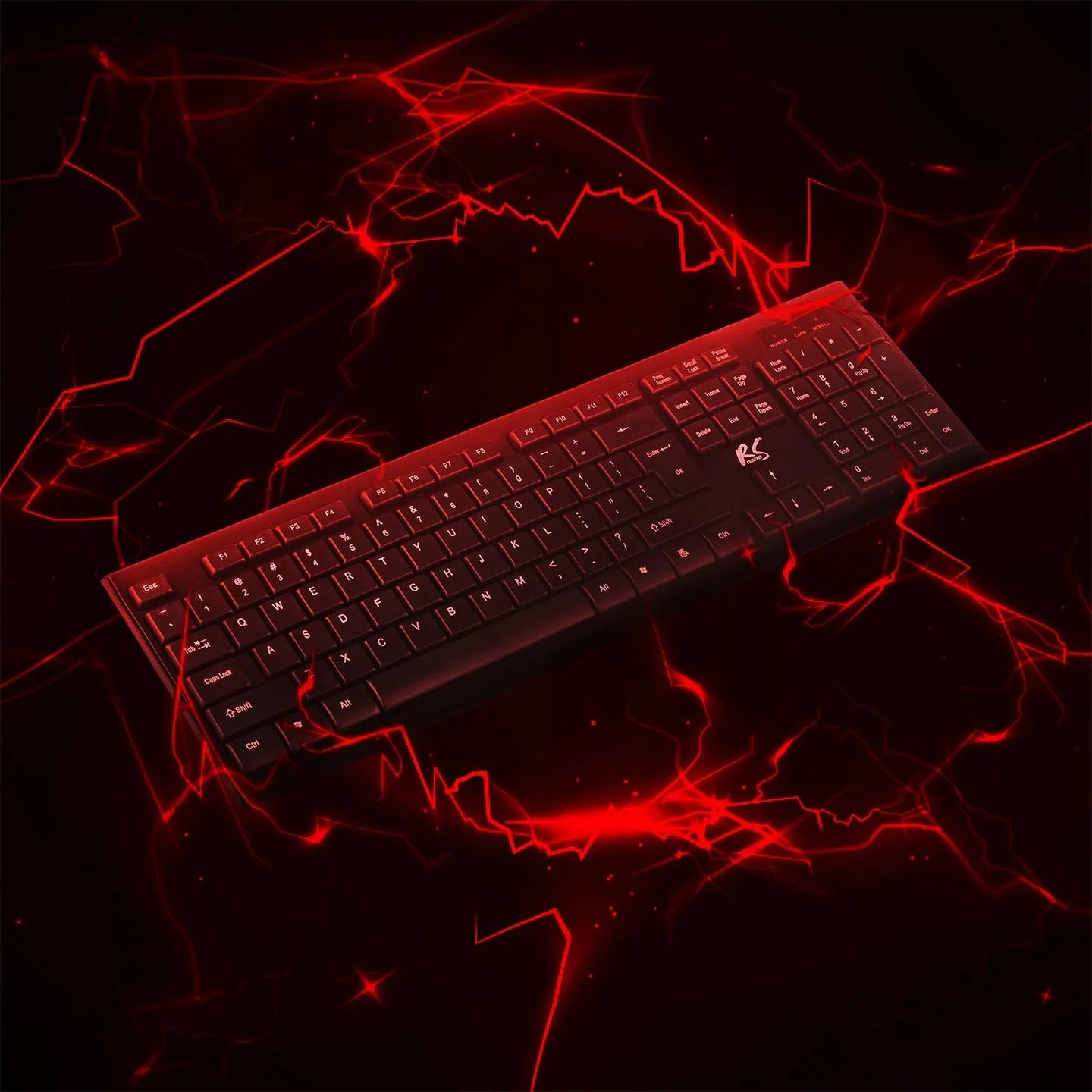 Belaidis žaidimų klaviatūros ir pelės rinkinys NanoRS 1200 DPI juodas