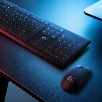 Belaidis žaidimų klaviatūros ir pelės rinkinys NanoRS 1200 DPI juodas