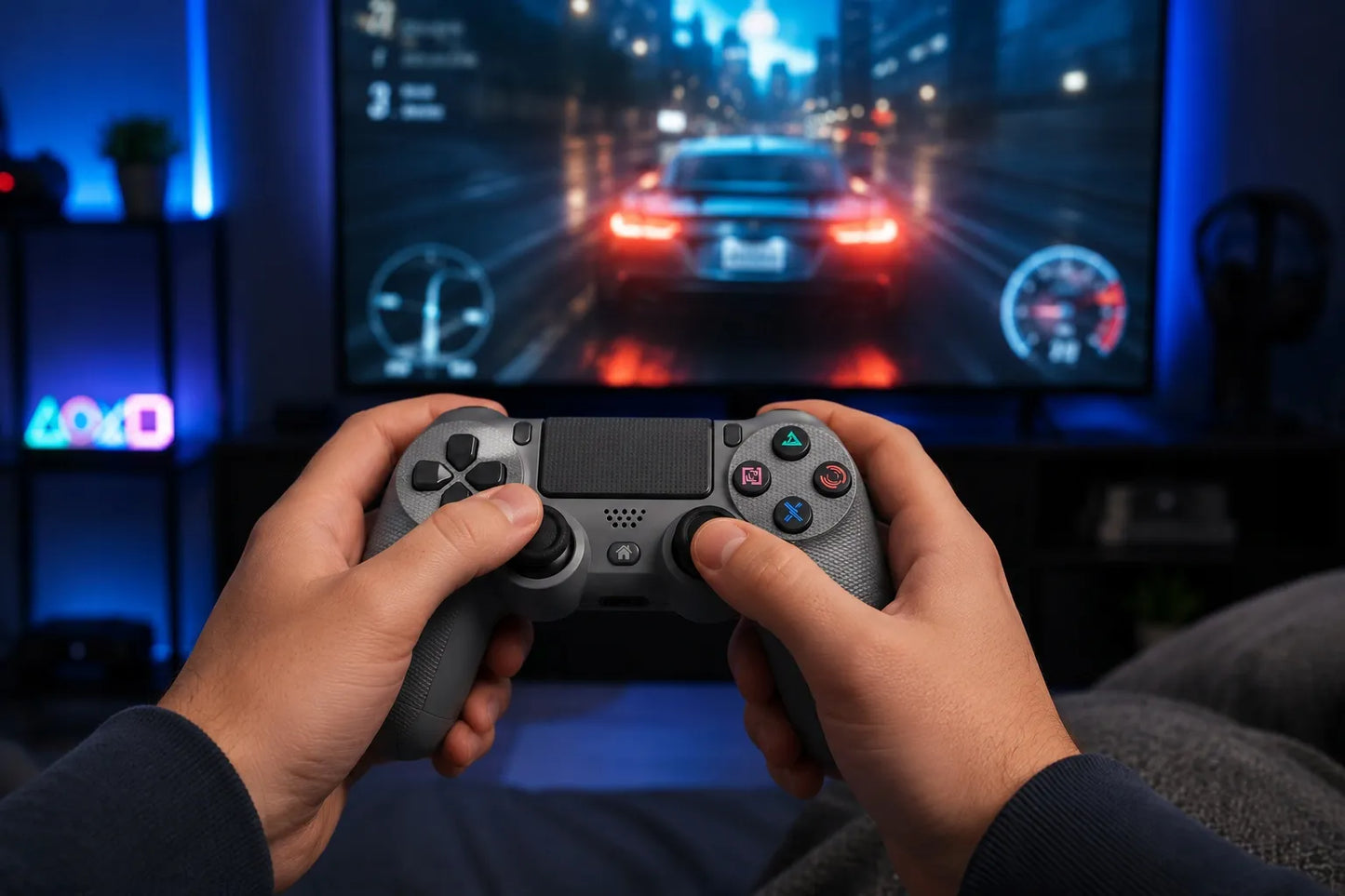 Belaidis žaidimų pultelis PS4 valdiklis DoubleShock pakaitinis su vibracija