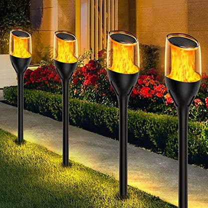 Berge LED saulės fakelas, sodo šviestuvas su ugnies imitacijos efektu