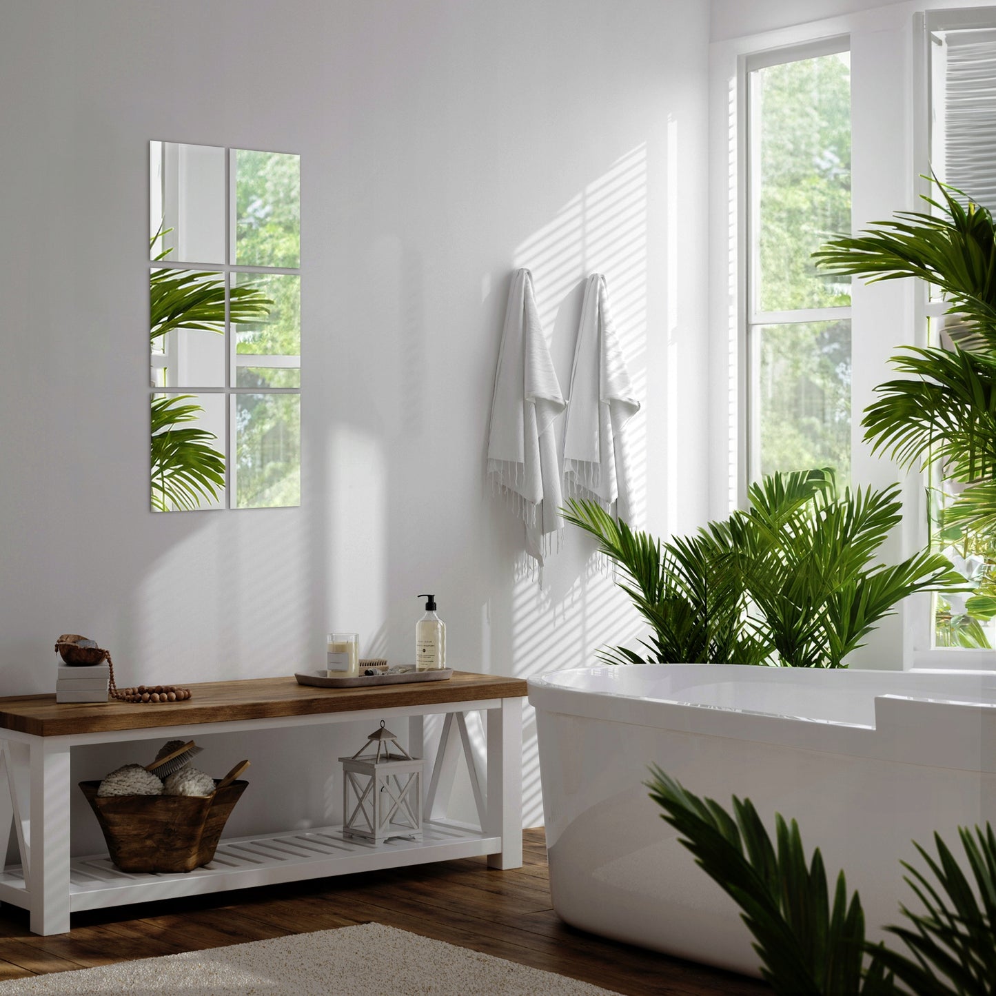 Besirėminės Veidrodinės Plytelės – Glamour Stiliaus Sienų Dekoracija, Lengvas Montavimas 30x16