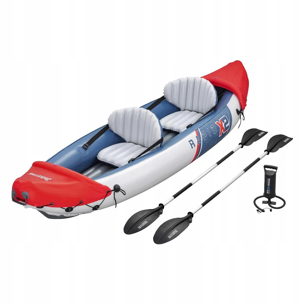 Bestway 65077 pripučiamas dvivietis baidarė Lite Rapid X2 321 x 100 cm rinkinys