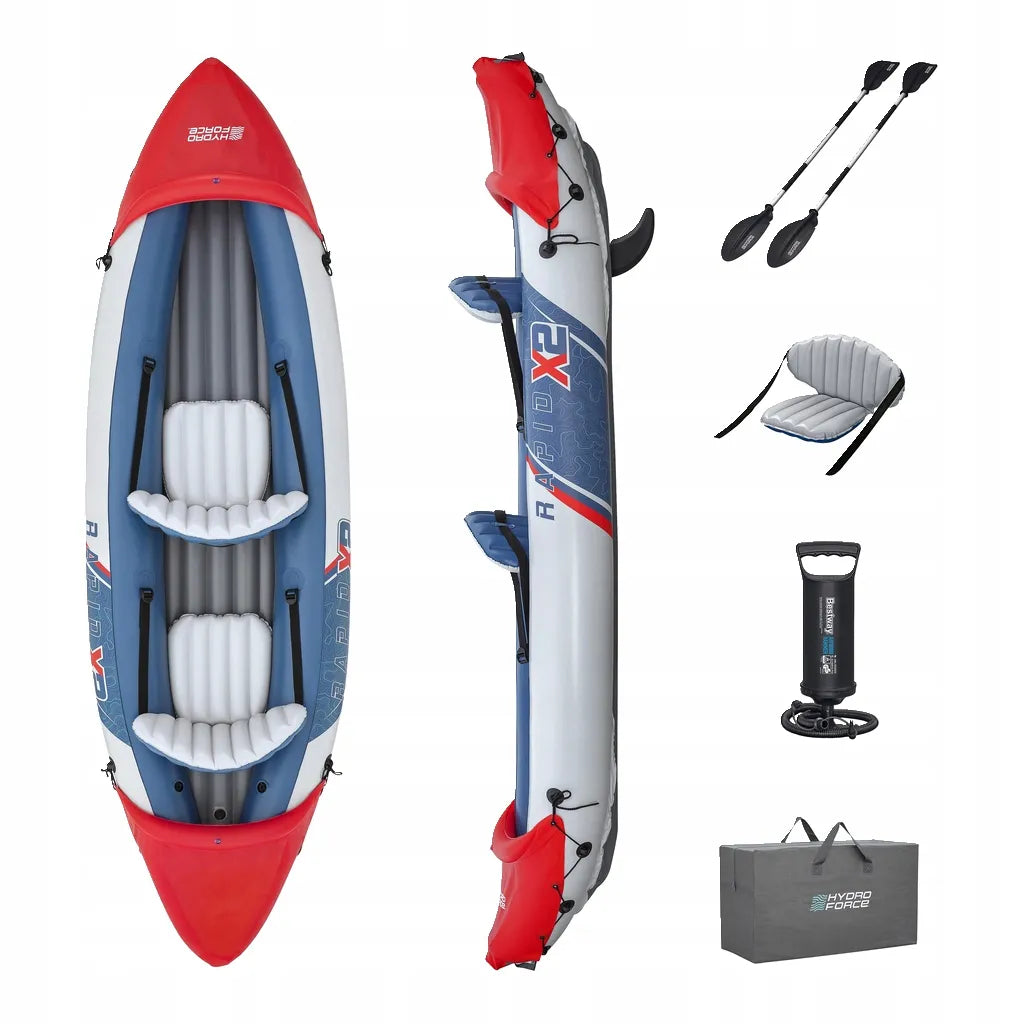 Bestway 65077 pripučiamas dvivietis baidarė Lite Rapid X2 321 x 100 cm rinkinys