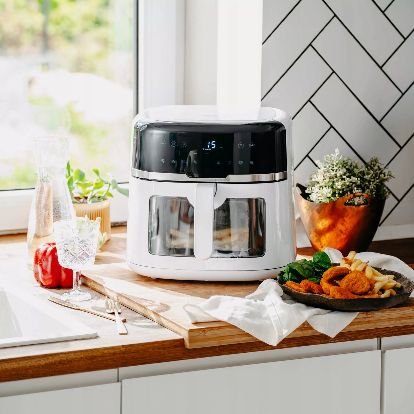 Beztriebė gruzdintuvė „Camry Air Fryer“, 8 l, 2500 W, XXL talpa