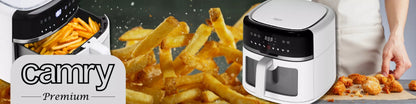 Beztriebė gruzdintuvė „Camry Air Fryer“, 8 l, 2500 W, XXL talpa