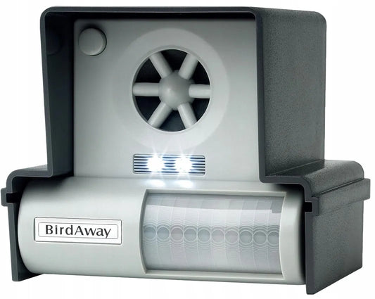 BIRD AWAY paukščių, balandžių, varnėnų, žvirblių, varnų ir juodvarnių atbaidytuvas su maitinimo adapteriu