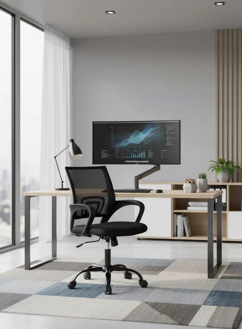 Biuro kėdė GIOSEDIO NFX004 | Besisukanti ergonomiška iš tinklelio ir audinio