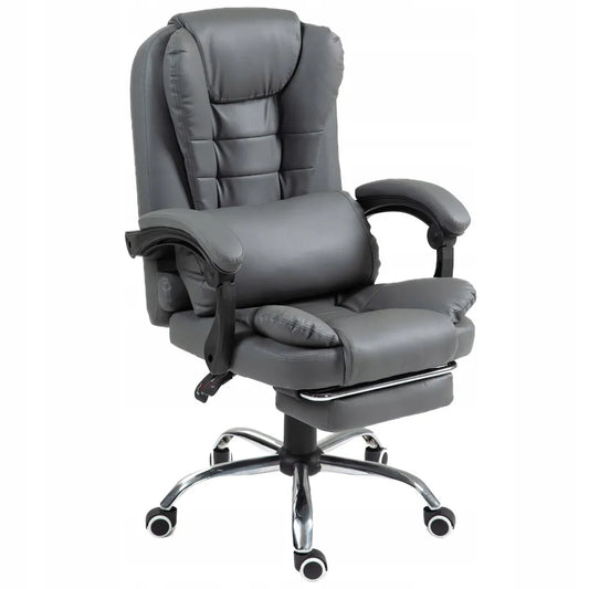 Biuro kėdė Giosedio su atrama kojoms ir juosmens pagalve, pilka