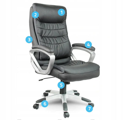 Biuro kėdė Sofotel su pasukamu mechanizmu, juoda, eko oda