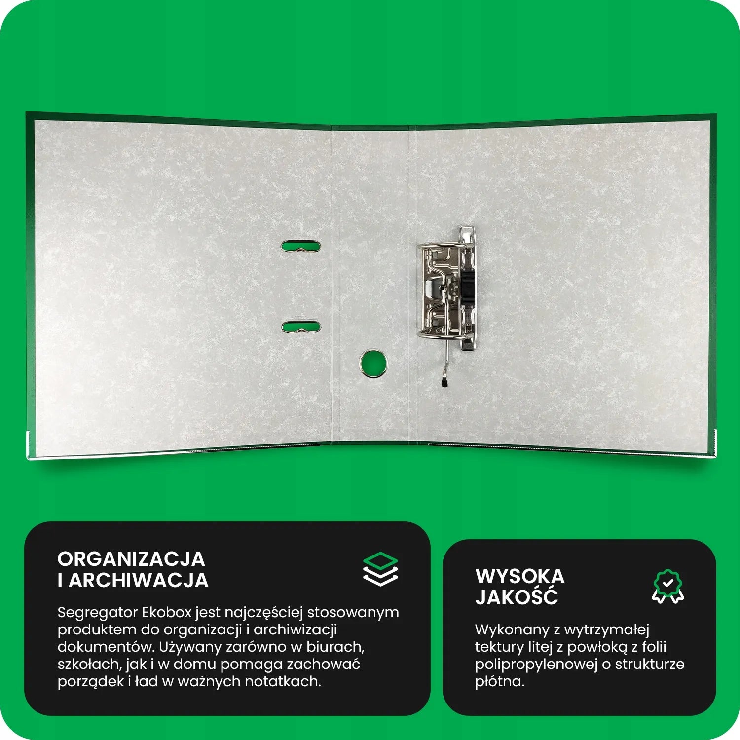 Biuro segtuvas A4 80mm, 5 vnt. rinkinys, pagrindinės spalvos, dideli segtuvai