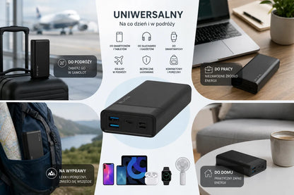 BLOW 20000 mAh 22,5W „Powerbank“ su „Quick Charge“ ir „Power Delivery“ technologija