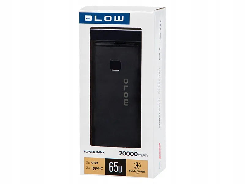 BLOW 20000 mAh 65W QC3.0 PD USB-C Powerbankas nešiojamiems kompiuteriams