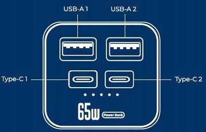 BLOW 20000 mAh 65W QC3.0 PD USB-C Powerbankas nešiojamiems kompiuteriams