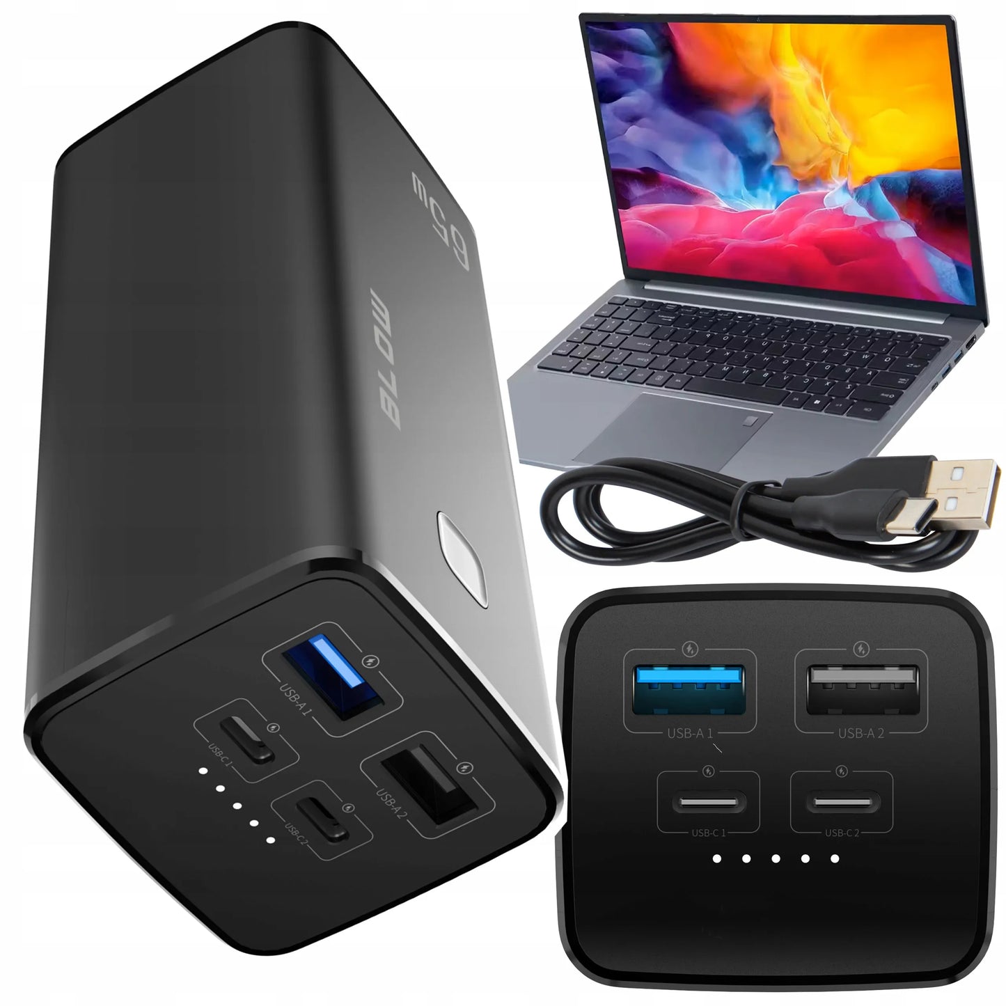 BLOW 20000 mAh 65W QC3.0 PD USB-C Powerbankas nešiojamiems kompiuteriams