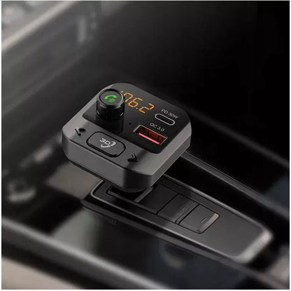 BLOW 74-175 automobilinis FM siųstuvas, Bluetooth įkroviklis su galingais bosais, USB-C PD QC3.0
