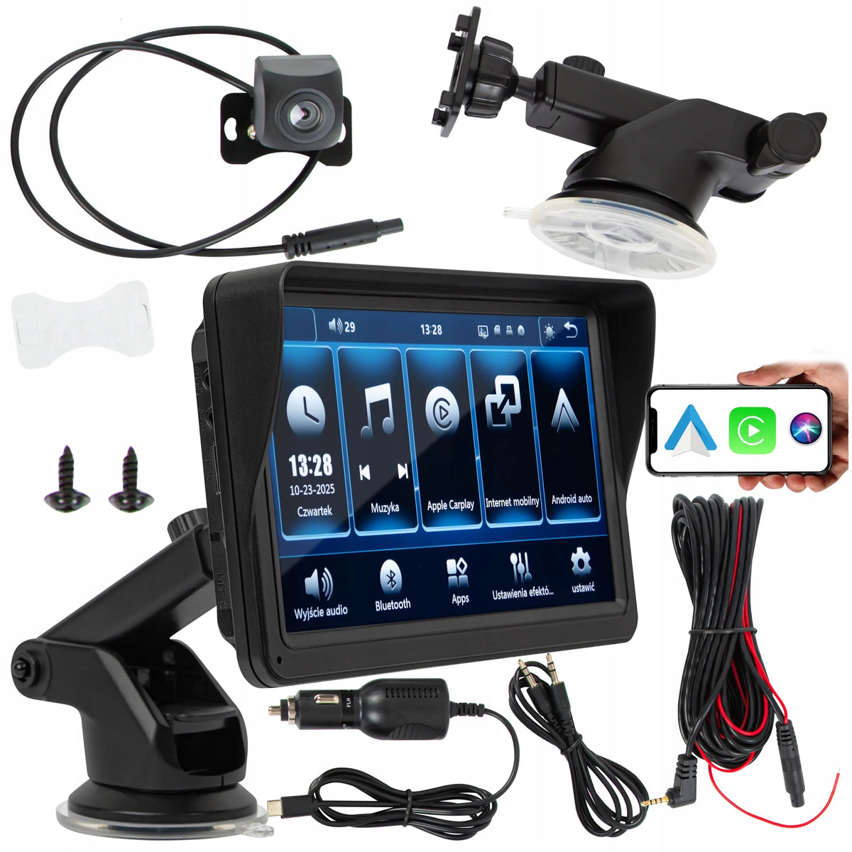 BLOW belaidė automobilinė multimedijos stotelė su CarPlay, Wi-Fi, 7 colių ekranu, Bluetooth ir galinio vaizdo kamera