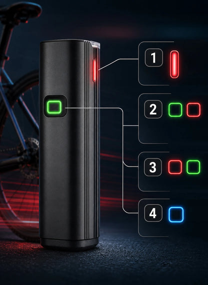 BLOW dviračio žibintų komplektas 1000 lm, metalinis, USB, Powerbank 4800 mAh, priekis + galas