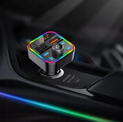 BLOW FM siųstuvas Bluetooth MP3 SD įkroviklis 2xUSB RGB greitas įkrovimas QC3.0