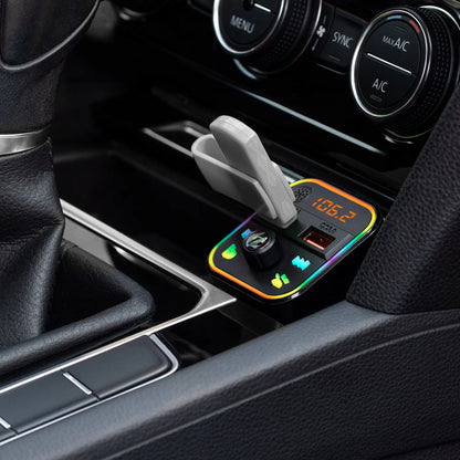 BLOW FM siųstuvas Bluetooth MP3 SD įkroviklis 2xUSB RGB greitas įkrovimas QC3.0