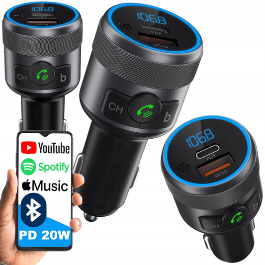BLOW FM siųstuvas Bluetooth USB Type-C QC 3.0 + PD BASS PD 20W