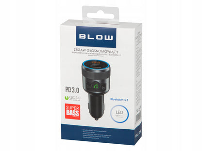 BLOW FM siųstuvas Bluetooth USB Type-C QC 3.0 + PD BASS PD 20W