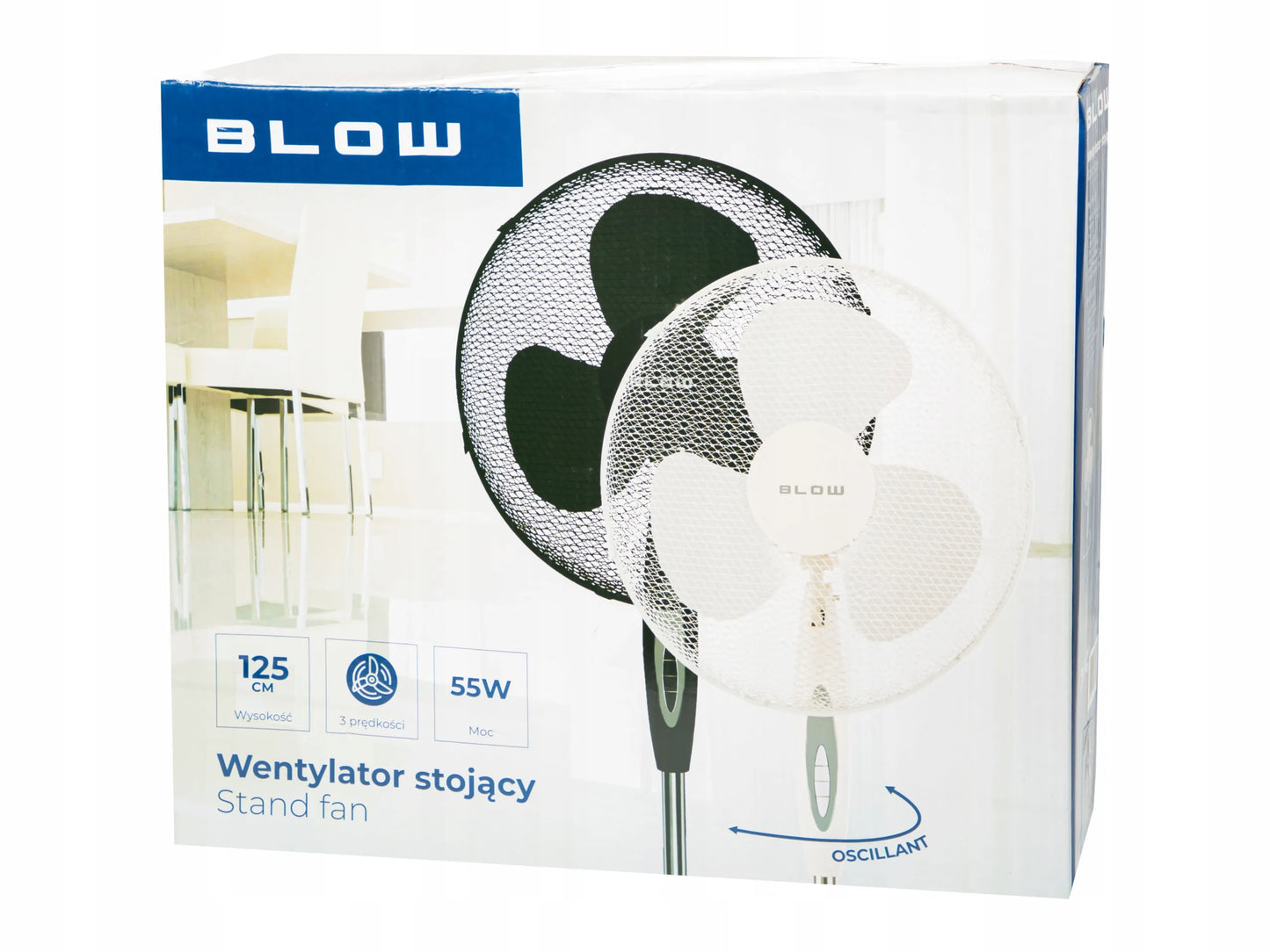 BLOW grindinis ventiliatorius, 55W, 40cm, su reguliavimu ir osciliacija