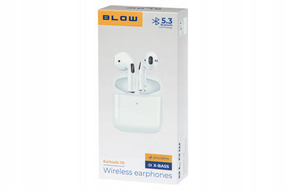 BLOW i15 belaidės į ausis įstatomos „Bluetooth“ ausinės su mikrofonu ir įkrovimo dėklu
