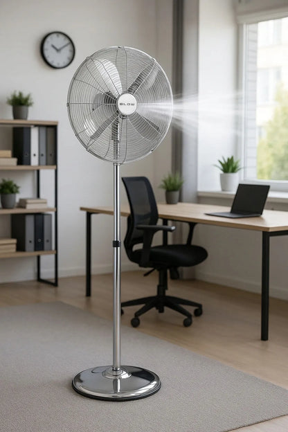 BLOW pastatomas ventiliatorius, 4 mentės, 60 W, 125 cm aukščio, tylus, galingas, metalinis