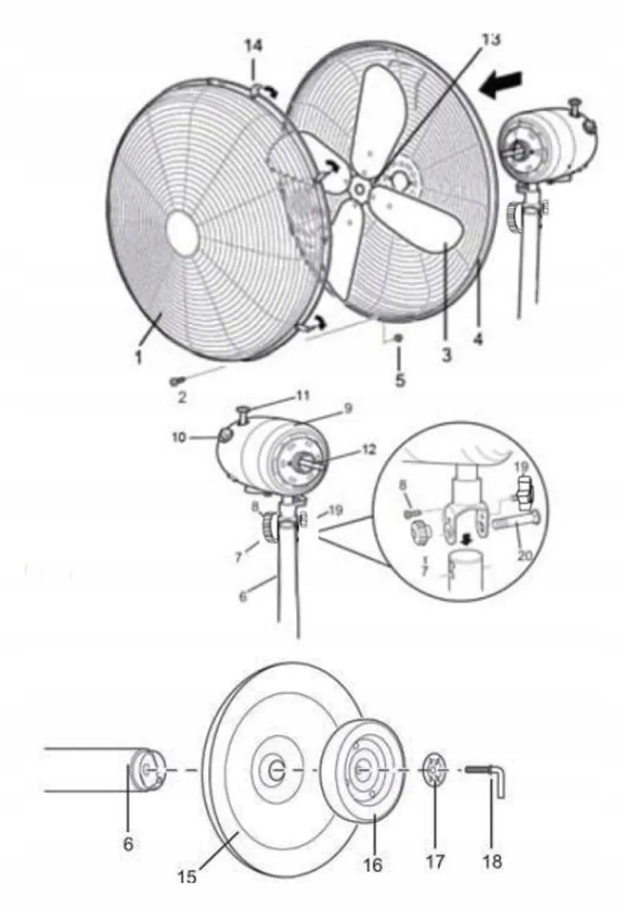 BLOW pastatomas ventiliatorius, 4 mentės, 60 W, 125 cm aukščio, tylus, galingas, metalinis
