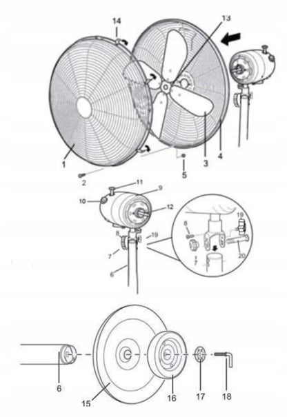 BLOW pastatomas ventiliatorius, 4 mentės, 60 W, 125 cm aukščio, tylus, galingas, metalinis