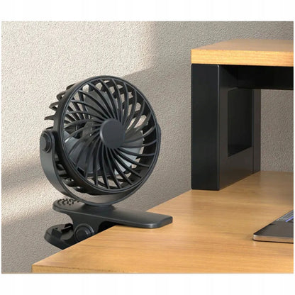 BLOW stalinis mini ventiliatorius su spaustuku, USB, įkraunamas, 2400mAh, 4 greičiai