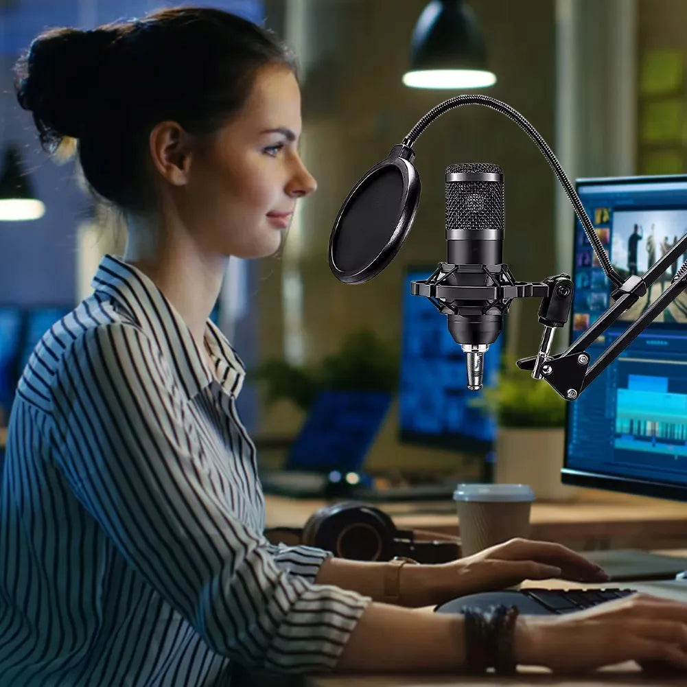 BLOW studijinis kondensatorinis žaidimų mikrofonas su stovu ir USB jungtimi