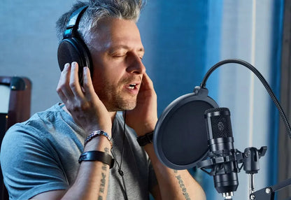 BLOW studijinis kondensatorinis žaidimų mikrofonas su stovu ir USB jungtimi