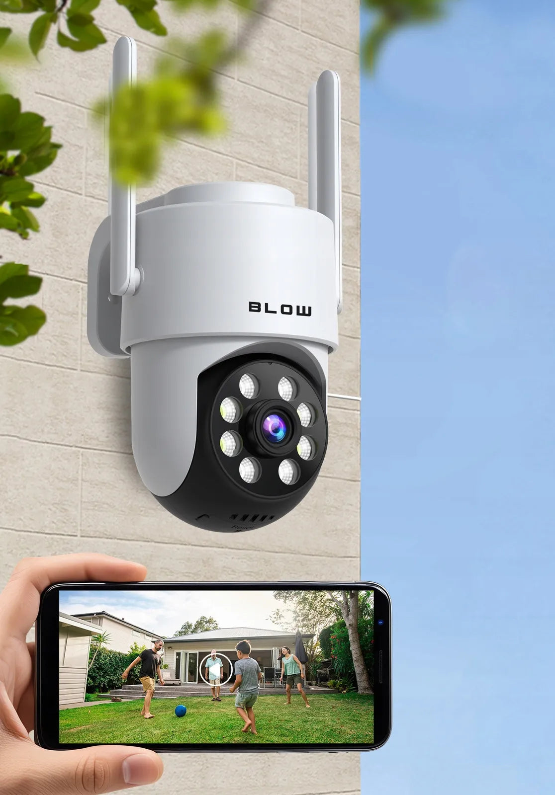 BLOW T-135 5MP WIFI IP pasukama išorinė kamera, Full HD, su judesio detekcija ir Tuya palaikymu