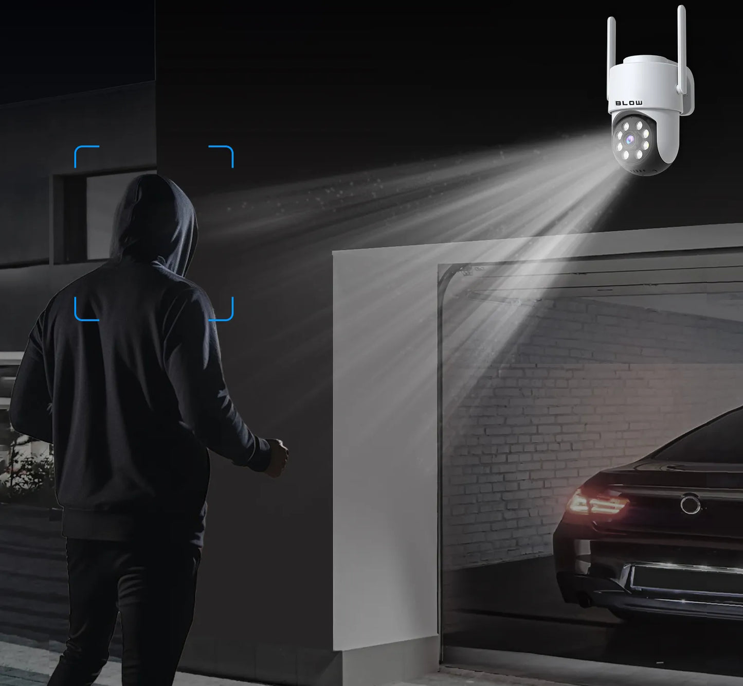 BLOW T-135 5MP WIFI IP pasukama išorinė kamera, Full HD, su judesio detekcija ir Tuya palaikymu