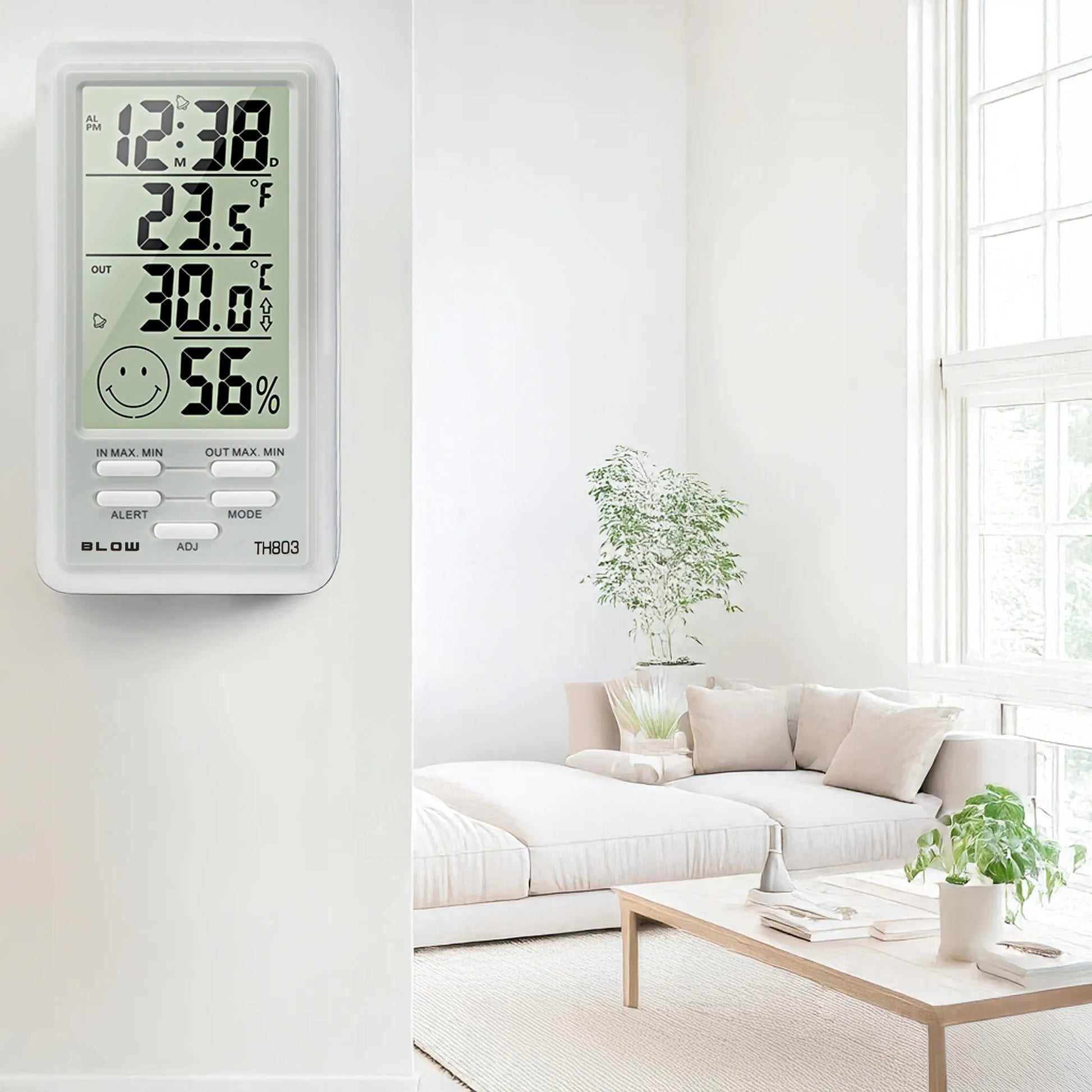 BLOW TH803 orų stotelė LCD termometras higrometras laikrodis