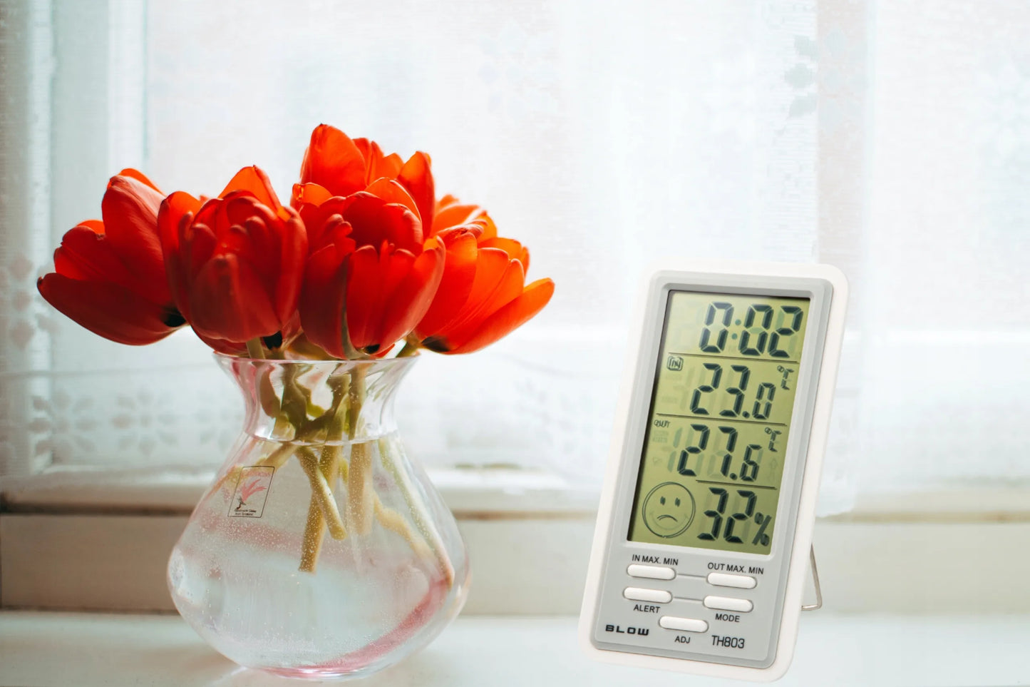 BLOW TH803 orų stotelė LCD termometras higrometras laikrodis